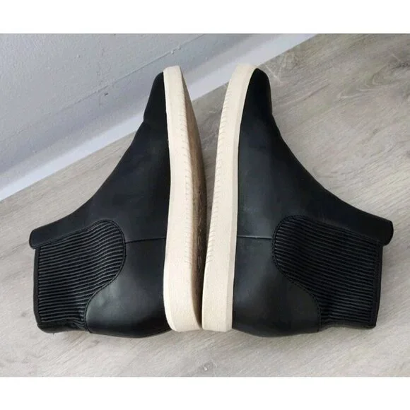 Vince Leather High-Top Slip On Sneakers Black Stretch 9.5 $295 Platform - Picture 7 of 8
